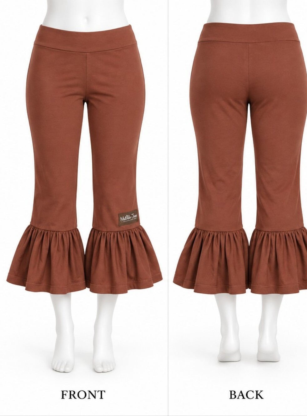 Matilda Jane Girls' Brown Ruffle Hem Pants